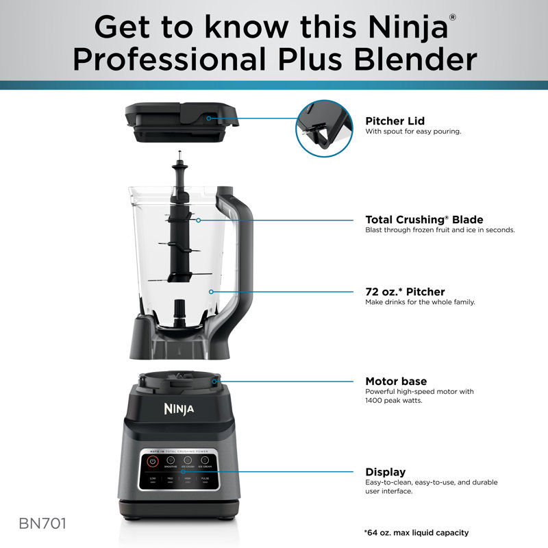 Ninja Professional Plus Blender with Auto-iQ and 3 Functions